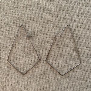 Silver Asymmetrical Hoops
